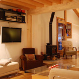 Living area and wood burner
